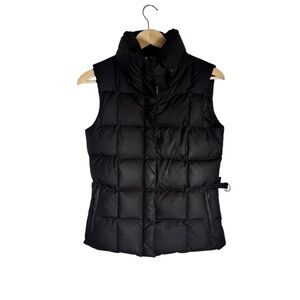 Eddie Bauer EB700 Down Fill Women's Puffer Vest Zip Belted Black Winter Size XS